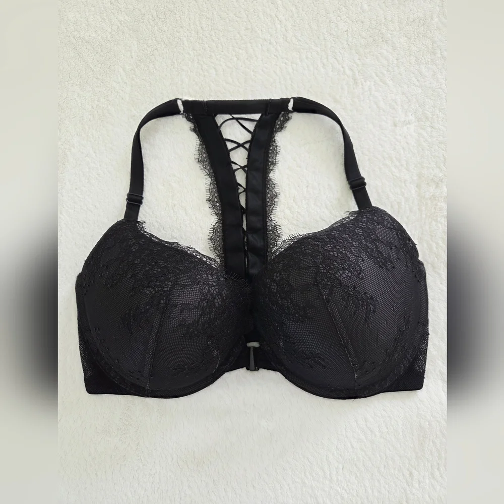 Victoria's Secret ✨️ Very Sexy Racerback Push Up Black Lace Bra size 36DD